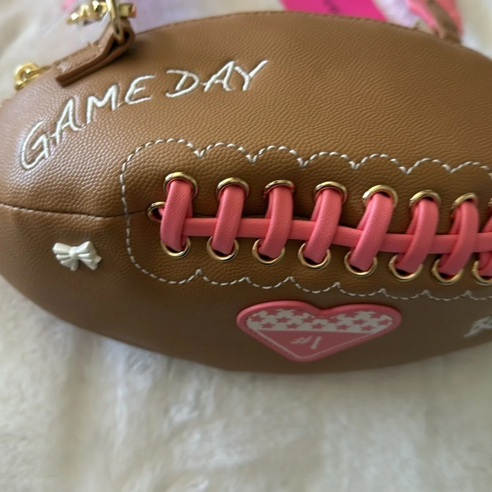 🎀🏈Betsey Johnson Kitsch Crossbody Football XOTOSS NWT 🏈🎀 - Picture 7 of 15